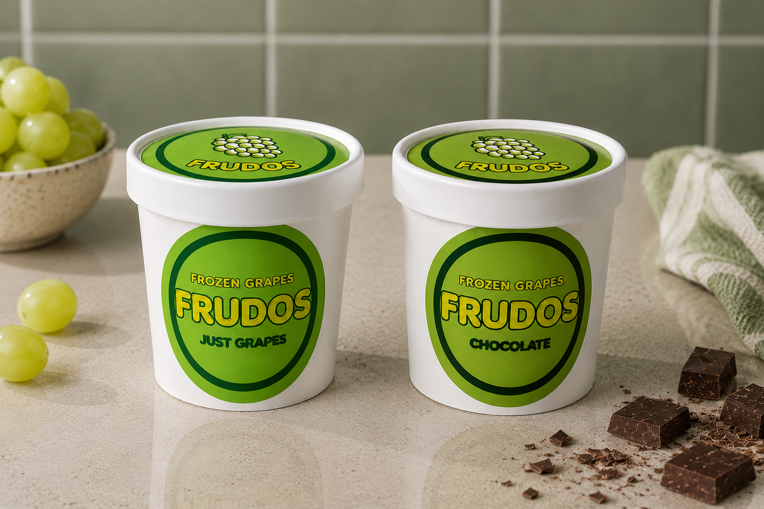Frudōs Becher mit gefrorenen Trauben